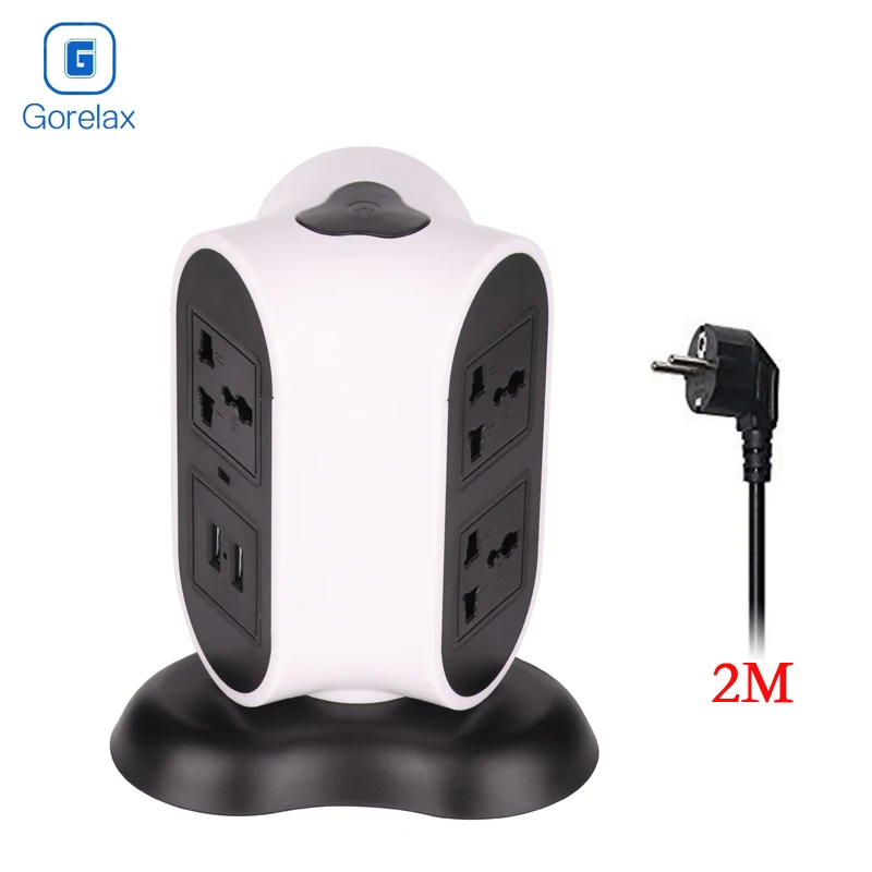 2018 Gorelax Power Strip Surge Protector with 6 AC Outlets +Dual 2.1A USB Slots Tower Electrical Socket EU Plug
2018 Gorelax Power Strip Surge Protector with 6 AC Outlets +Dual 2.1A USB Slots Tower Electrical Socket EU Plug