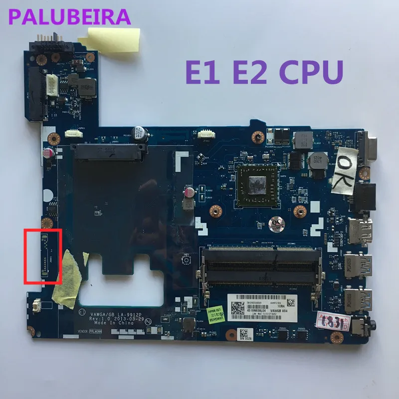 PALUBEIRA Mainboard VAWGA/GB LA-9912P for Lenovo G505 laptop motherboard with E1 E2 cpu on board DDR3 Full tested
PALUBEIRA Mainboard VAWGA/GB LA-9912P for Lenovo G505 laptop motherboard with E1 E2 cpu on board DDR3 Full tested