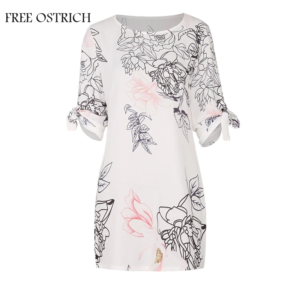 FREE OSTRICH Women Summer Half Sleeve Bow Bandage Dress Casual Floral Striaght Short Dress Elegant Comfortable Apparel 2019
FREE OSTRICH Women Summer Half Sleeve Bow Bandage Dress Casual Floral Striaght Short Dress Elegant Comfortable Apparel 2019