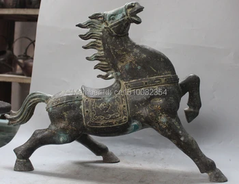 19" Marked Chinese Copper Gilt lucky Successful Running Tang Safety Horse Statue
19" Marked Chinese Copper Gilt lucky Successful Running Tang Safety Horse Statue