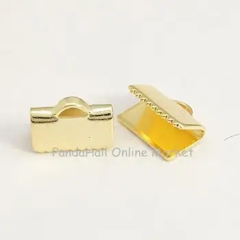 500pcs Brass Ribbon Ends, Golden, Lead Free and Cadmium Free, Size: about 10mm long, 7mm wide, hole: 1x3mm
500pcs Brass Ribbon Ends, Golden, Lead Free and Cadmium Free, Size: about 10mm long, 7mm wide, hole: 1x3mm