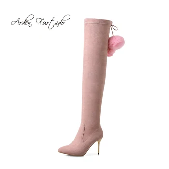 Arden Furtado 2018 autumn winter sexy stilettos party shoes ladies slip on pointed toe over the knee high pink fur ball booties
Arden Furtado 2018 autumn winter sexy stilettos party shoes ladies slip on pointed toe over the knee high pink fur ball booties
