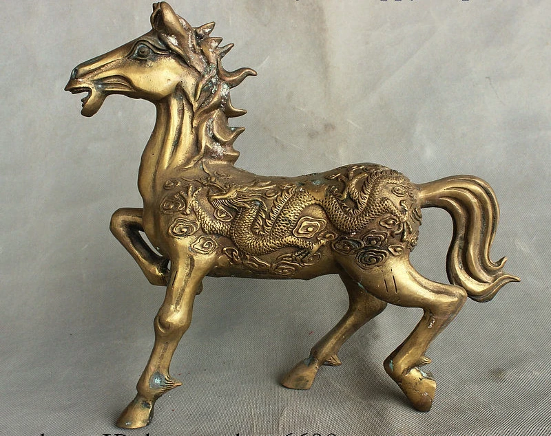 Collect Ancient China Dynasty Palace Bronze Feng shui Wealth Dragon Horse Statue
Collect Ancient China Dynasty Palace Bronze Feng shui Wealth Dragon Horse Statue