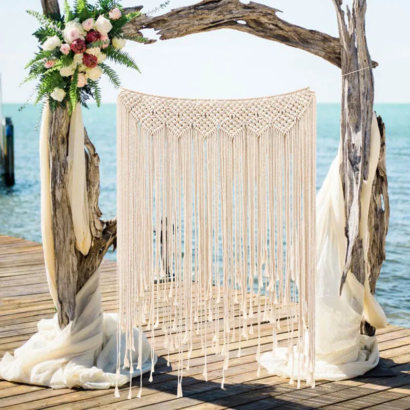 OurWarm 100*115cm Macrame Wall Hanging Cotton Handmade Woven Wall Tapestry Boho Wedding Backdrop Wall Decoration for Living Room
OurWarm 100*115cm Macrame Wall Hanging Cotton Handmade Woven Wall Tapestry Boho Wedding Backdrop Wall Decoration for Living Room