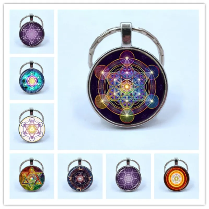 Metatron Cube Key chain Sacred Geometry Flower of Life chakra Spiritual Key Ring Magic Hexagram Double sided Glass Keychain
Metatron Cube Key chain Sacred Geometry Flower of Life chakra Spiritual Key Ring Magic Hexagram Double sided Glass Keychain