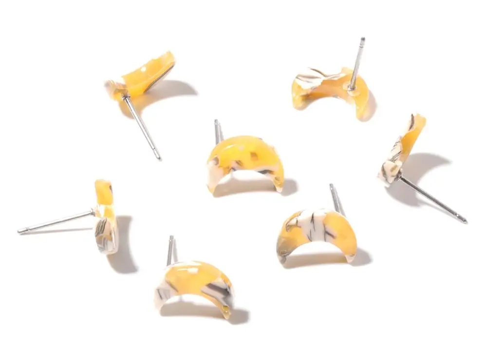 Acetate Acrylic Earring Stud - Post Charms - Shell Moon Shaped Earrings -Accessories - 6pcs/lot - 11.7x8.6x2.65mm - AC1137
Acetate Acrylic Earring Stud - Post Charms - Shell Moon Shaped Earrings -Accessories - 6pcs/lot - 11.7x8.6x2.65mm - AC1137