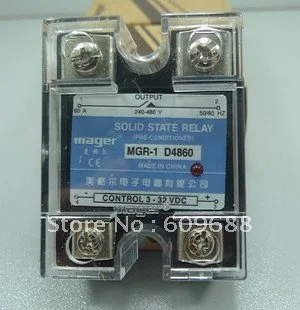 D4860 solid state relay,60A SSR input 3-32VDC output 24-480VAC single phase