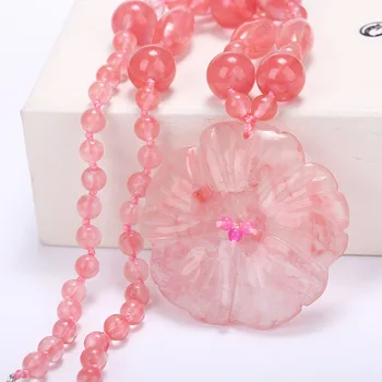 5*5cm Natural Rose Quartz New Jade Flowers And Leaves Peridot Jade Clasp Handmade Knitted Necklace Women Jewelry 48cm Bead Chain
5*5cm Natural Rose Quartz New Jade Flowers And Leaves Peridot Jade Clasp Handmade Knitted Necklace Women Jewelry 48cm Bead Chain