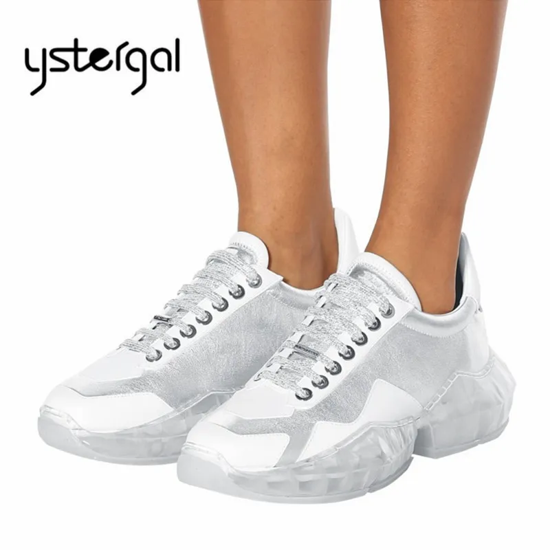 Ystergal Transparent Thick Heel Women Sneakers Female Platform Creepers Flat Shoes Woman Ladies Rhineston Espadrilles Trainers
Ystergal Transparent Thick Heel Women Sneakers Female Platform Creepers Flat Shoes Woman Ladies Rhineston Espadrilles Trainers