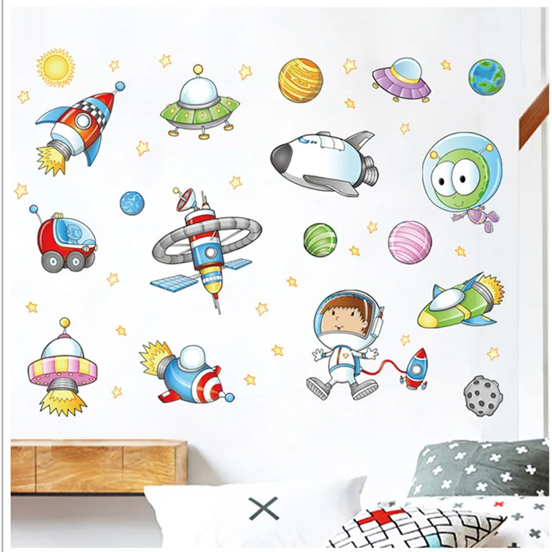 Cartoon Luminescence Space Astronaut Planet Wall Decor Stickers For Boys Room 3D Vinyl Kids Bedroom Mural DIY Adhesive Wallpaper
Cartoon Luminescence Space Astronaut Planet Wall Decor Stickers For Boys Room 3D Vinyl Kids Bedroom Mural DIY Adhesive Wallpaper