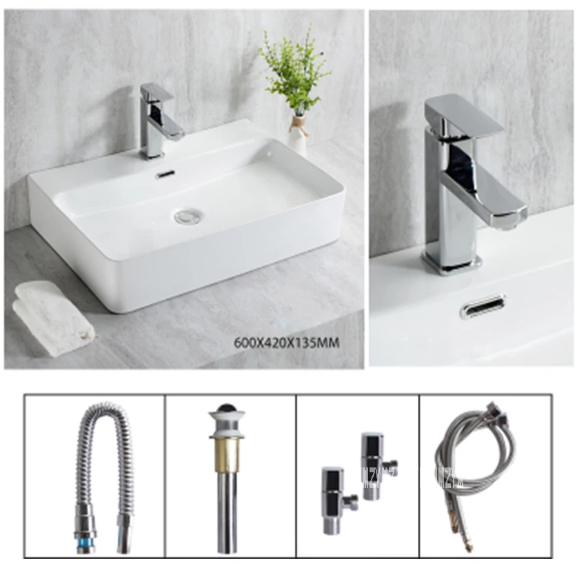 Ceramic Basin Bathroom Sinks Countertop Sinks Rectangular Modern Simplicity Artistic White Square Basin Bowl Washbasin Household
Ceramic Basin Bathroom Sinks Countertop Sinks Rectangular Modern Simplicity Artistic White Square Basin Bowl Washbasin Household