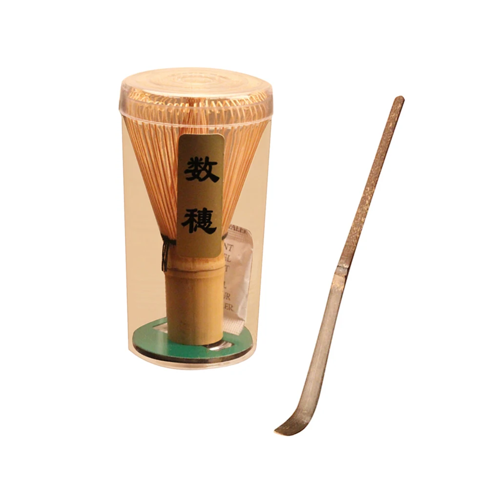 Bamboo Matcha Tea Whisk (60-70 Prong) with Tea Scoop Matcha Dinnerware Sets Kitchen Dining Tool