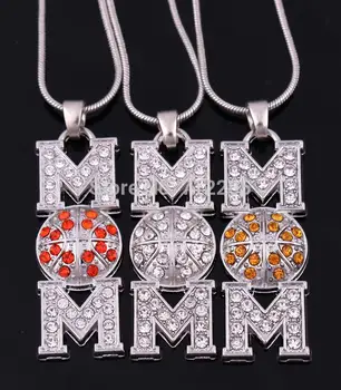 New product 30pcs zinc alloy rhodium Basketball Mom Pave clear Crystal Pendant chain necklaces
New product 30pcs zinc alloy rhodium Basketball Mom Pave clear Crystal Pendant chain necklaces
