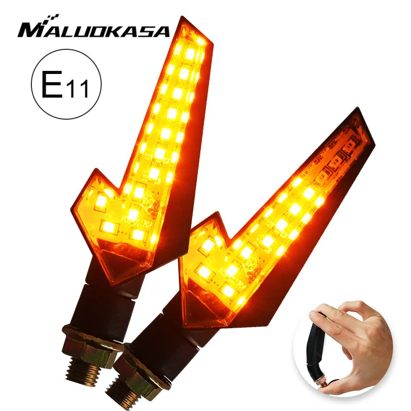 2PCS Motorcycle Turn Signals E11 Flowing Water Blinker 12LED Flashing Light Built Relay Bendable Tail Stop Signal for Honda 12v
2PCS Motorcycle Turn Signals E11 Flowing Water Blinker 12LED Flashing Light Built Relay Bendable Tail Stop Signal for Honda 12v