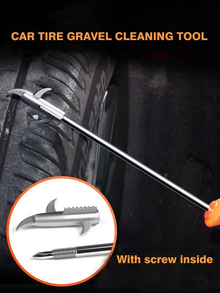 Car detachable tire gravel clean tool Stone glass metal sharp removal cleaning hook with screw inside emergency cleaner
Car detachable tire gravel clean tool Stone glass metal sharp removal cleaning hook with screw inside emergency cleaner