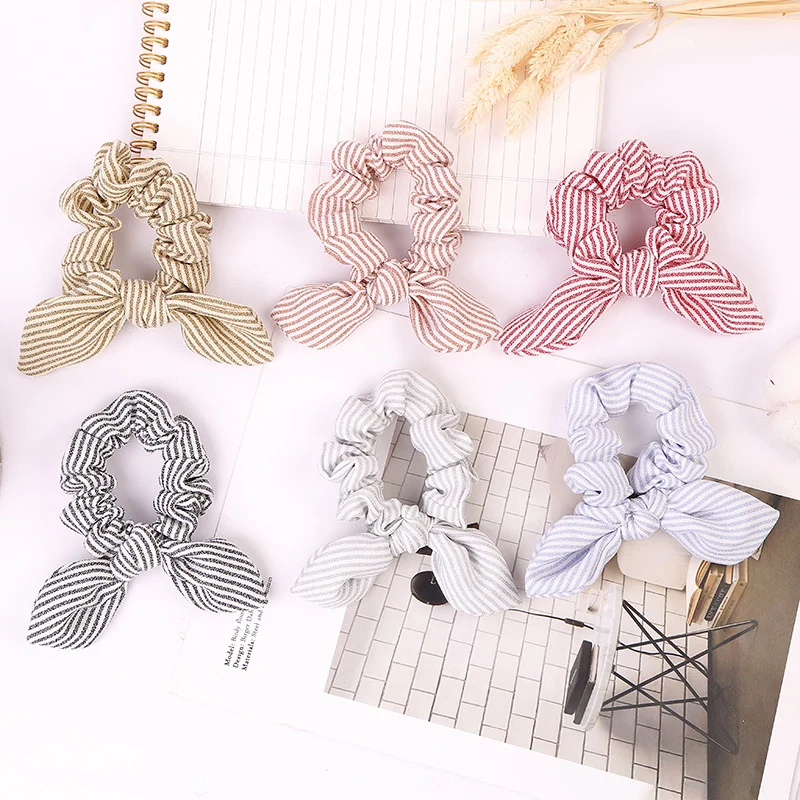 Hot 1pc Cute stripe Hair Tie Scrunchies Rabbit Bunny Ear Bow Bowknot Scrunchie Cloth Hair Ring For Girls
Hot 1pc Cute stripe Hair Tie Scrunchies Rabbit Bunny Ear Bow Bowknot Scrunchie Cloth Hair Ring For Girls