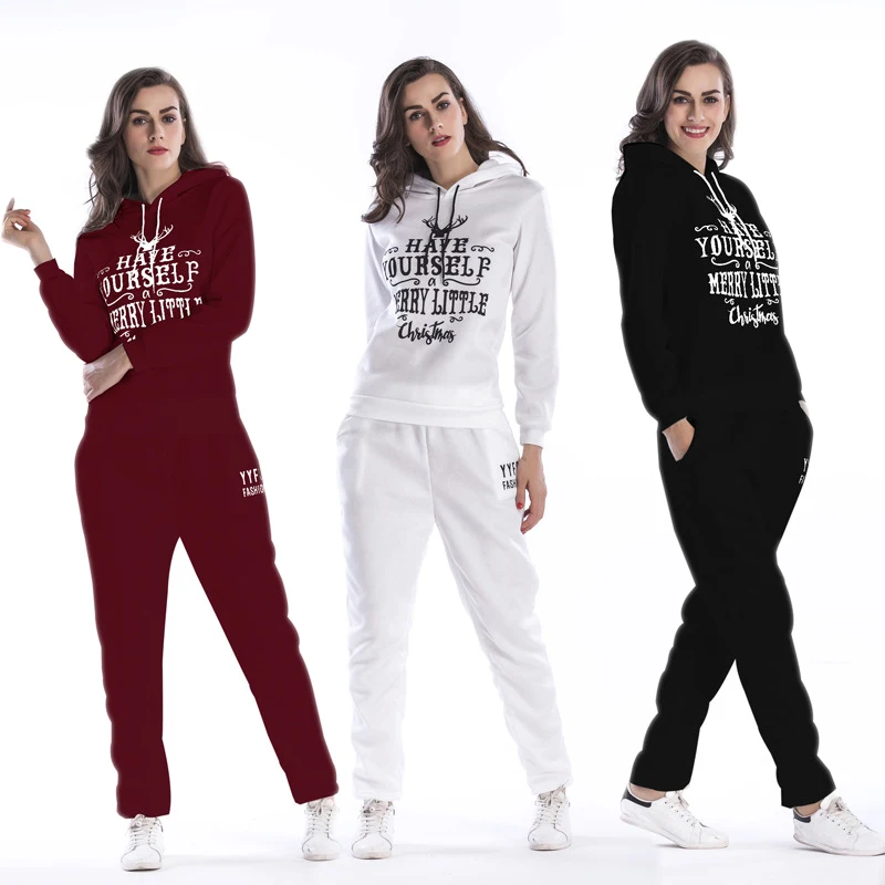 New Women Sportswear Two Piece Sports Suit Christmas Costume Print Large Size Women's Suit Loose Hooded Sweater Trousers
New Women Sportswear Two Piece Sports Suit Christmas Costume Print Large Size Women's Suit Loose Hooded Sweater Trousers