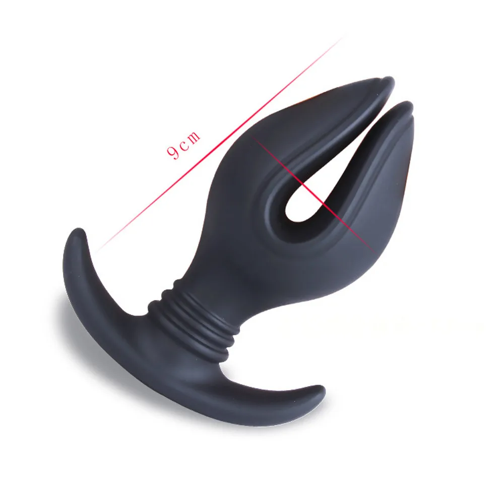 Anal Sex Toy Butt Expander Plug Black Silicone Women Stimulator Orgasm