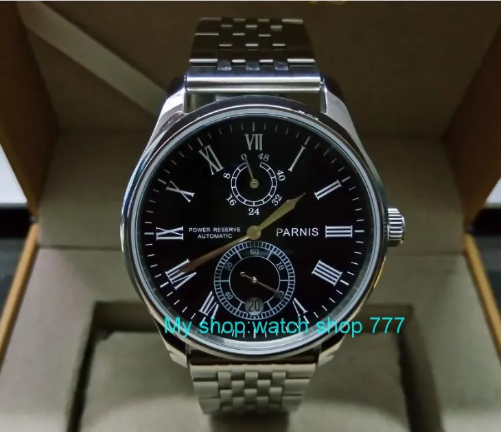 43mm PARNIS Automatic Self-Wind Mechanical movement men's watch Auto Date power reserve Mechanical watches zdgd23a
43mm PARNIS Automatic Self-Wind Mechanical movement men's watch Auto Date power reserve Mechanical watches zdgd23a