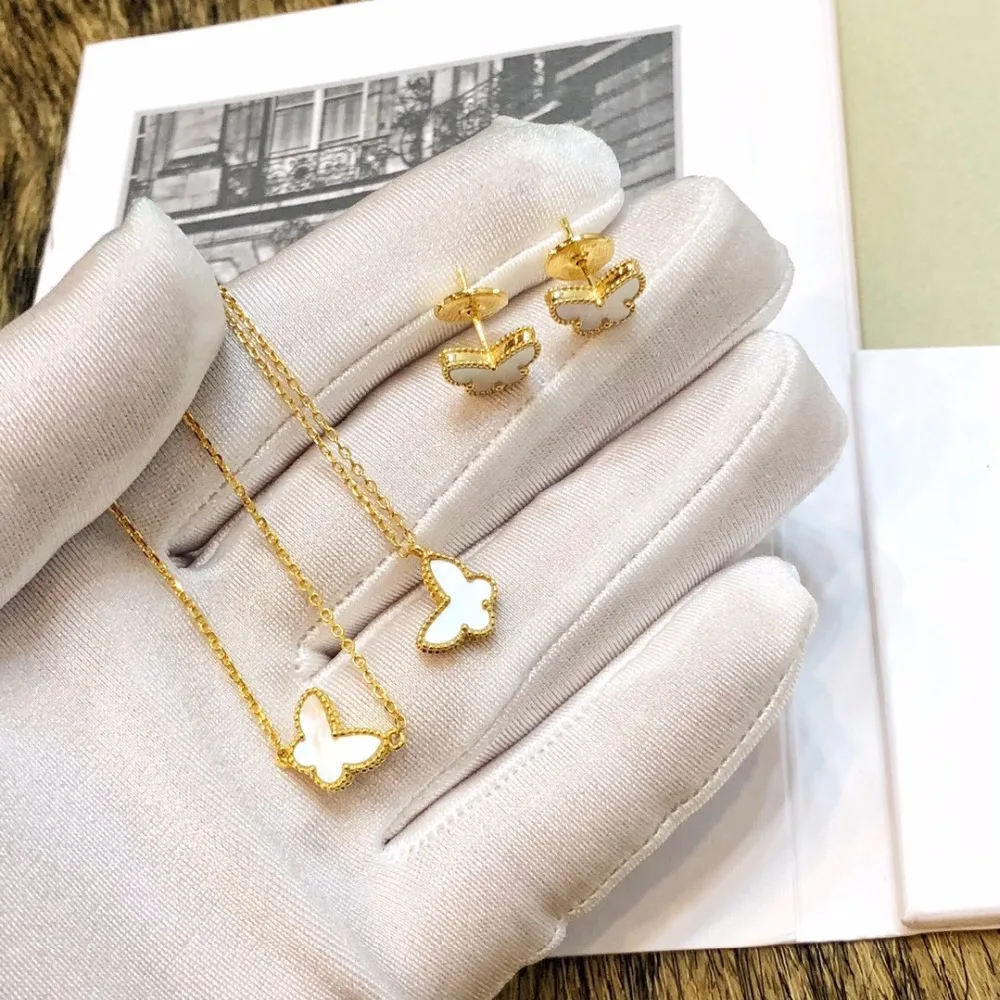 Brand 925 Sterling Silver Jewelry For Women Mother of Pearl Butterfly Wedding Jewelry Set mini Earrings Necklace Bracelet ring
Brand 925 Sterling Silver Jewelry For Women Mother of Pearl Butterfly Wedding Jewelry Set mini Earrings Necklace Bracelet ring