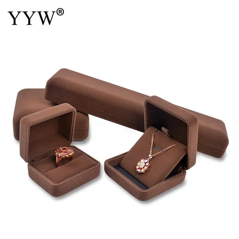 Velvet Jewelry Box Pack Necklace Bracelet Ring Pendant Earrings Jewelry Box Brown Velveteen Jewelry Gifts Box High Quality 2019
Velvet Jewelry Box Pack Necklace Bracelet Ring Pendant Earrings Jewelry Box Brown Velveteen Jewelry Gifts Box High Quality 2019