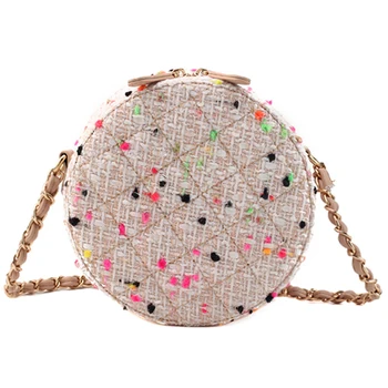 Sweet Lady Round bag 2019 Summer New Quality Woolen Women's Designer Handbag Lattice Chain Shoulder Messenger Bag Purses Bolsas
Sweet Lady Round bag 2019 Summer New Quality Woolen Women's Designer Handbag Lattice Chain Shoulder Messenger Bag Purses Bolsas