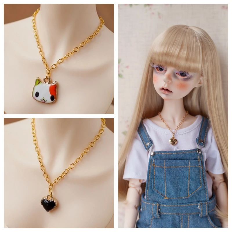 1PCS Blyth Dolls Necklace with chains Cute Heart Cat Bowknot Pendants adjustable necklaces for Blyth 1/6 BJD Dolls Accessories
1PCS Blyth Dolls Necklace with chains Cute Heart Cat Bowknot Pendants adjustable necklaces for Blyth 1/6 BJD Dolls Accessories