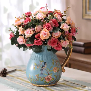 European garden flowers rose flower simulation suit living room table decor decoration American Home Furnishing vase
European garden flowers rose flower simulation suit living room table decor decoration American Home Furnishing vase
