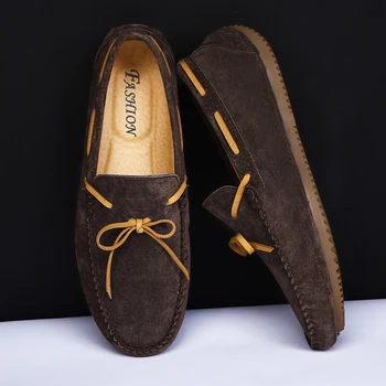 Summer Mocasin Genuine Leather Mens Driving Shoes Slip on Retro Loafers Bow Leather Shoes lace Bowtie Upper Suede Leather Casual
Summer Mocasin Genuine Leather Mens Driving Shoes Slip on Retro Loafers Bow Leather Shoes lace Bowtie Upper Suede Leather Casual