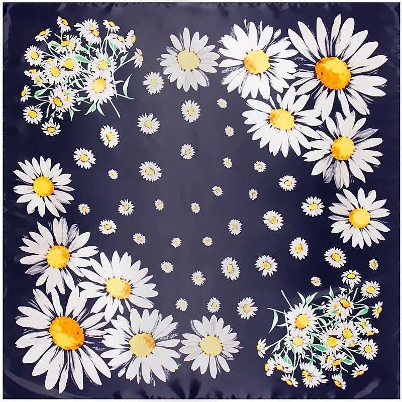 90x90cm Imitation Silk Small daisy print Scarf headscarf Fashion Women Flower pattern NeckerChief Muslim square Kerchief Shawl
90x90cm Imitation Silk Small daisy print Scarf headscarf Fashion Women Flower pattern NeckerChief Muslim square Kerchief Shawl