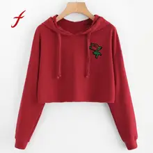 FEITONG Women Hoodie Sweatshirt Fashion Embroidery Floral Jumper Crop Top Embroidery Pullover Top Autumn Winter Short sweatshirt 
FEITONG Women Hoodie Sweatshirt Fashion Embroidery Floral Jumper Crop Top Embroidery Pullover Top Autumn Winter Short sweatshirt