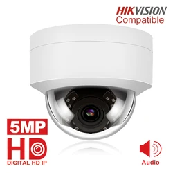 5MP POE IP камера с микрофоном, аудио, IP Купольные Камеры видеонаблюдения Открытый IP66 Крытый Открытый ONVIF совместимый Hikvision