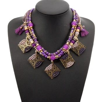 BeUrSelf Statement Antique Necklace for Women Glass Crystal Beaded Ethnic Layered Necklace Tassel Fashion Jewelry Dropshipping
BeUrSelf Statement Antique Necklace for Women Glass Crystal Beaded Ethnic Layered Necklace Tassel Fashion Jewelry Dropshipping