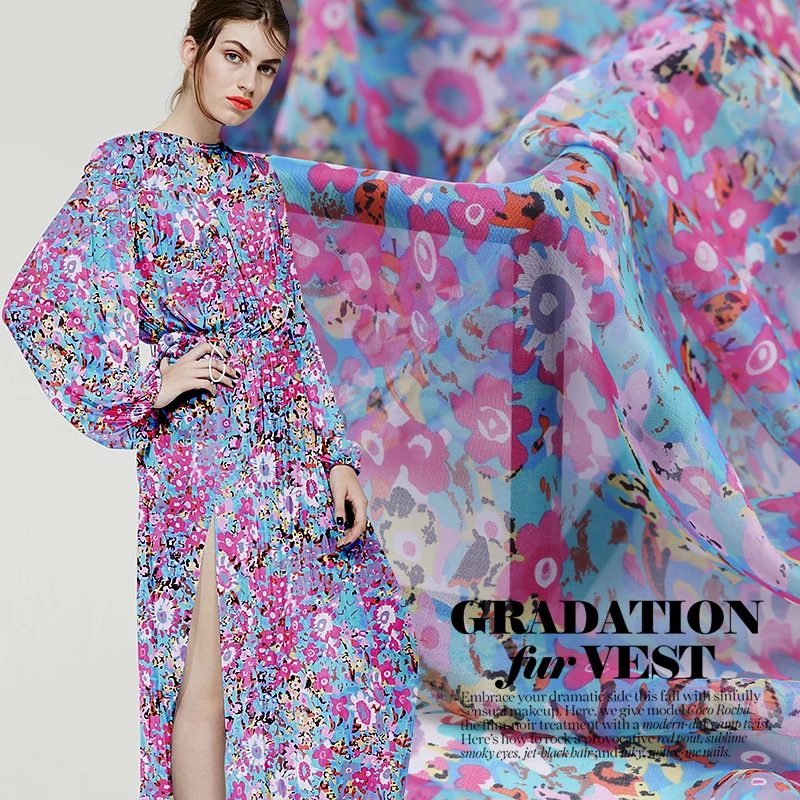 19 Spring Summer New 135cm Wide 6 Momme Sun flower Printed 100% Silk Chiffon Fabric Women Dress Transparent Cloth Free Shipping
19 Spring Summer New 135cm Wide 6 Momme Sun flower Printed 100% Silk Chiffon Fabric Women Dress Transparent Cloth Free Shipping