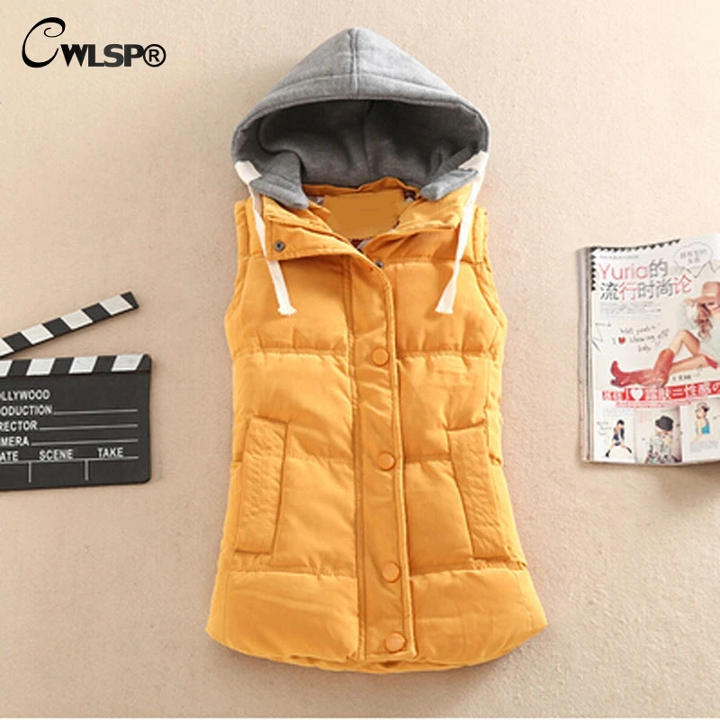 CWLSP Winter Slim Zipper Jackets Women Hooded Autumn Sleeveless Coats Buttons Casual Big Plus Size 4XL chaquetas mujer QL1686
CWLSP Winter Slim Zipper Jackets Women Hooded Autumn Sleeveless Coats Buttons Casual Big Plus Size 4XL chaquetas mujer QL1686