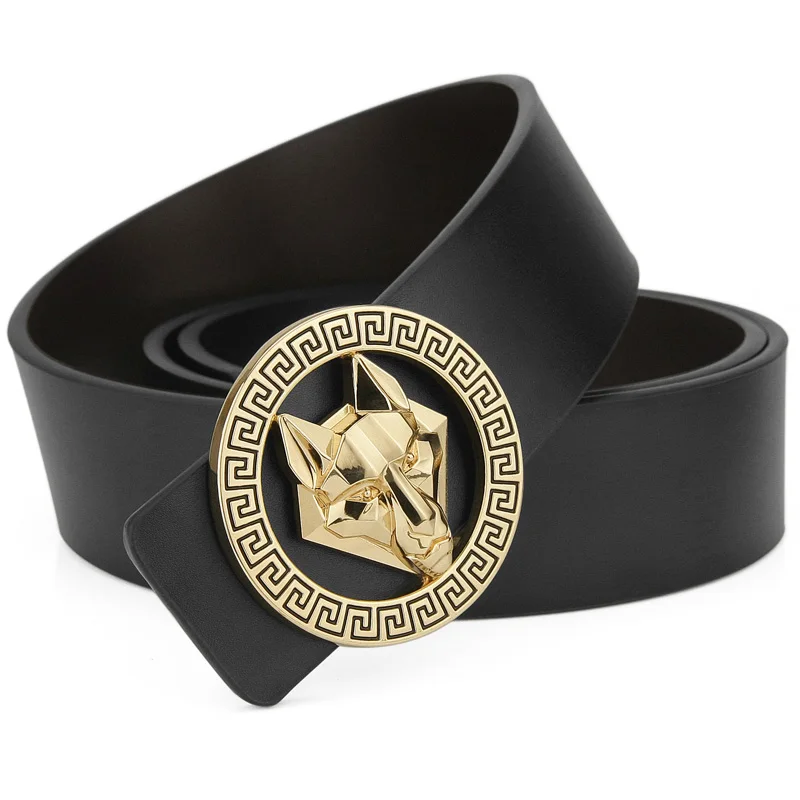 AS// FR71090 Cuir de luxe DESIGNER hommes ceinture noire style large Homme Mode