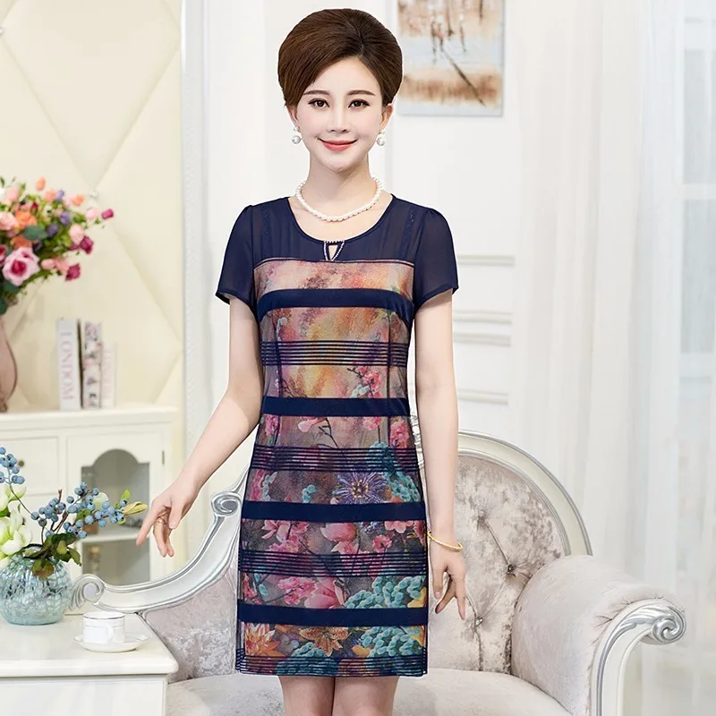 2019 New Arrival Middle-aged Women Mother Summer Short Sleeved Chiffon Dress Code 40-50 Free Shipping Dresses Vestidos
2019 New Arrival Middle-aged Women Mother Summer Short Sleeved Chiffon Dress Code 40-50 Free Shipping Dresses Vestidos