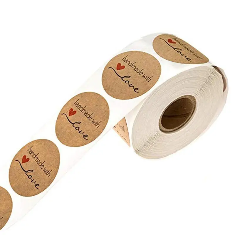 500Pcs/Lot Round Sticker Label Kraft Handmade With Love Stickers Wedding Decor Party Supplies Cards Box Package Label Sealing
500Pcs/Lot Round Sticker Label Kraft Handmade With Love Stickers Wedding Decor Party Supplies Cards Box Package Label Sealing