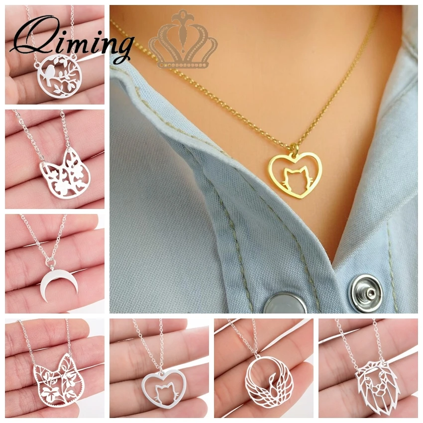 Lovely Cat Pendant Necklace For Women Silver Cute Love Animal Lion Brach Bird Phoenix Baby Girls Birthday Gift Fashion Necklaces
Lovely Cat Pendant Necklace For Women Silver Cute Love Animal Lion Brach Bird Phoenix Baby Girls Birthday Gift Fashion Necklaces