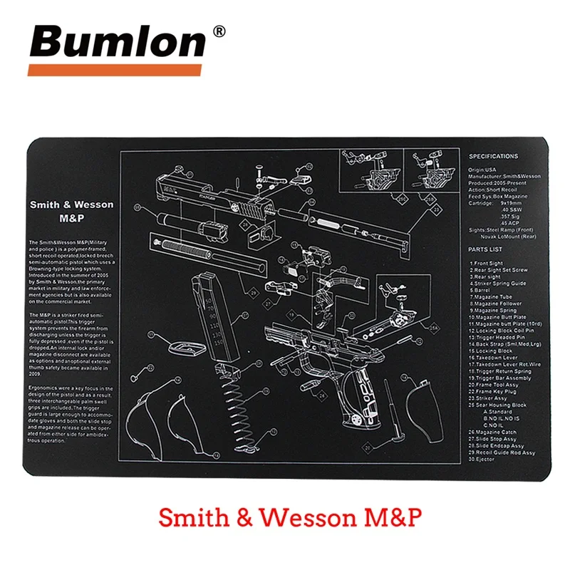 Gun Cleaning Rubber Mat 17"x11" Waterproof Non-Slip Clean with Parts Diagram and Instructions Armorers Bench 37-0087/88/89
Gun Cleaning Rubber Mat 17"x11" Waterproof Non-Slip Clean with Parts Diagram and Instructions Armorers Bench 37-0087/88/89