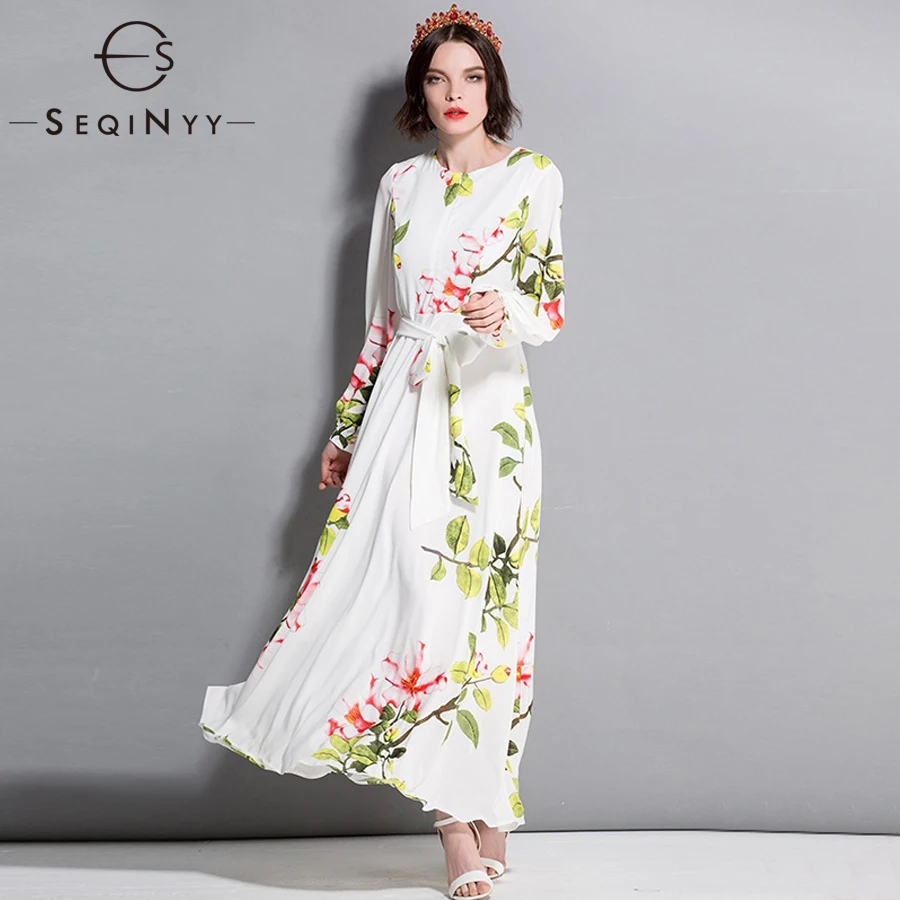 SEQINYY Printed Dress 2018 Early Autmn New Flowers Long Sleeve Loose High Quality A-line White Women Long Dress Elegant
SEQINYY Printed Dress 2018 Early Autmn New Flowers Long Sleeve Loose High Quality A-line White Women Long Dress Elegant