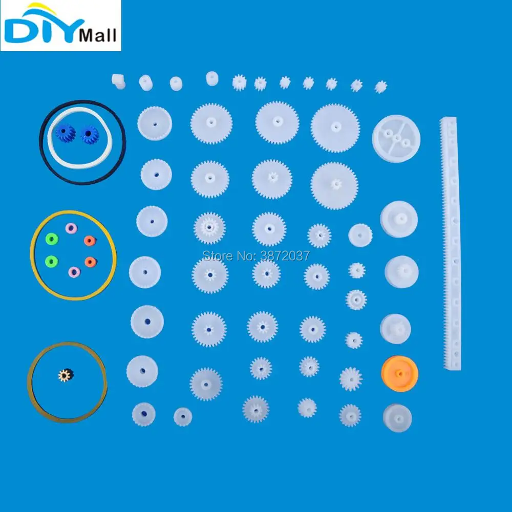 60 Kinds Rack Pinion Gear Bag DIY Kit Plastic Worm Gear Reducer Set for Arduino Robot
60 Kinds Rack Pinion Gear Bag DIY Kit Plastic Worm Gear Reducer Set for Arduino Robot