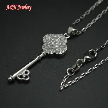 10pcs High Quality Silver Key Pendant With CZ Beads Paved 16'' Chain Necklace Fashion Lovely Women Jewelry Birthday Gift
10pcs High Quality Silver Key Pendant With CZ Beads Paved 16'' Chain Necklace Fashion Lovely Women Jewelry Birthday Gift