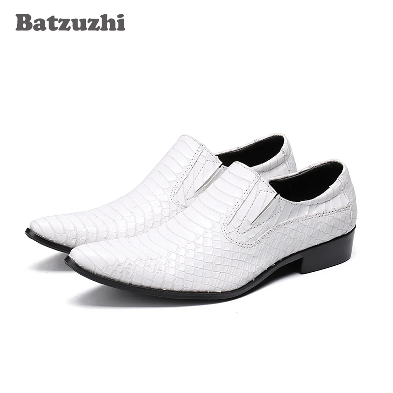 Batzuzhi Zapatos Hombre Formal Business Leather Shoes Pointed Luxury Handmade Wedding Shoes Men White Python pattern, Big US6-12
Batzuzhi Zapatos Hombre Formal Business Leather Shoes Pointed Luxury Handmade Wedding Shoes Men White Python pattern, Big US6-12