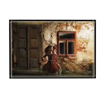 A Lady Play Violin at A Wooden Door of Old House with Broken Wall Bath Rugs for Bathroom, Non-Slip Floor Dark Brown(Multi17)
A Lady Play Violin at A Wooden Door of Old House with Broken Wall Bath Rugs for Bathroom, Non-Slip Floor Dark Brown(Multi17)