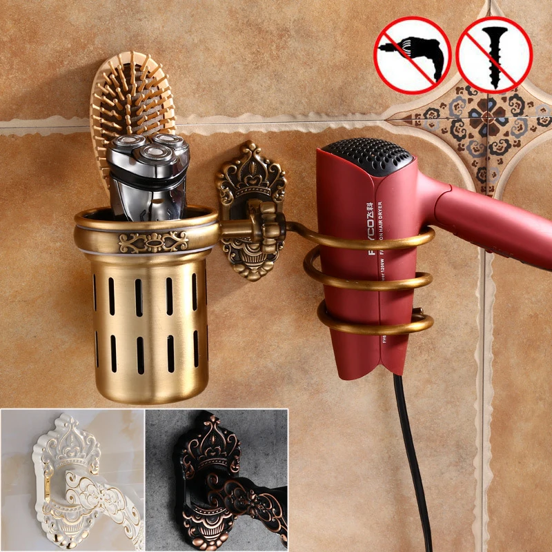 Bathroom Shelf Antique Hairdryer Holder European-Style Non-Punching Retro Wall-Mounted Storage Rack Toilet Shelf
Bathroom Shelf Antique Hairdryer Holder European-Style Non-Punching Retro Wall-Mounted Storage Rack Toilet Shelf