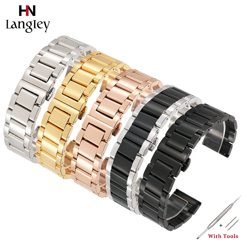 Stainless Steel Watchband Straps Men Women Wristwatch Band Rose Gold Folding Buckle Strap For Male Watches Accessories Wholesale
Stainless Steel Watchband Straps Men Women Wristwatch Band Rose Gold Folding Buckle Strap For Male Watches Accessories Wholesale