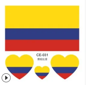 2018 Football World Cup Colombia Flag Tattoo Body Stickers 6cm*6cm Football Fans Watching Game
2018 Football World Cup Colombia Flag Tattoo Body Stickers 6cm*6cm Football Fans Watching Game