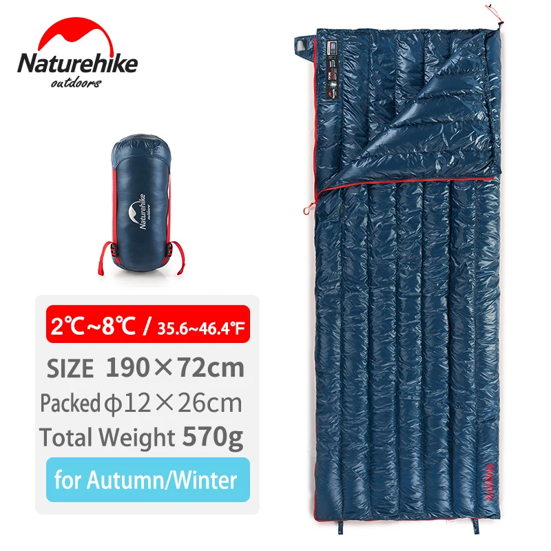 Naturehike Ultralight Goose Down Sleeping Bag Autumn Winter Warm Stitched Single Sleeping Bag NH17Y010-R
Naturehike Ultralight Goose Down Sleeping Bag Autumn Winter Warm Stitched Single Sleeping Bag NH17Y010-R