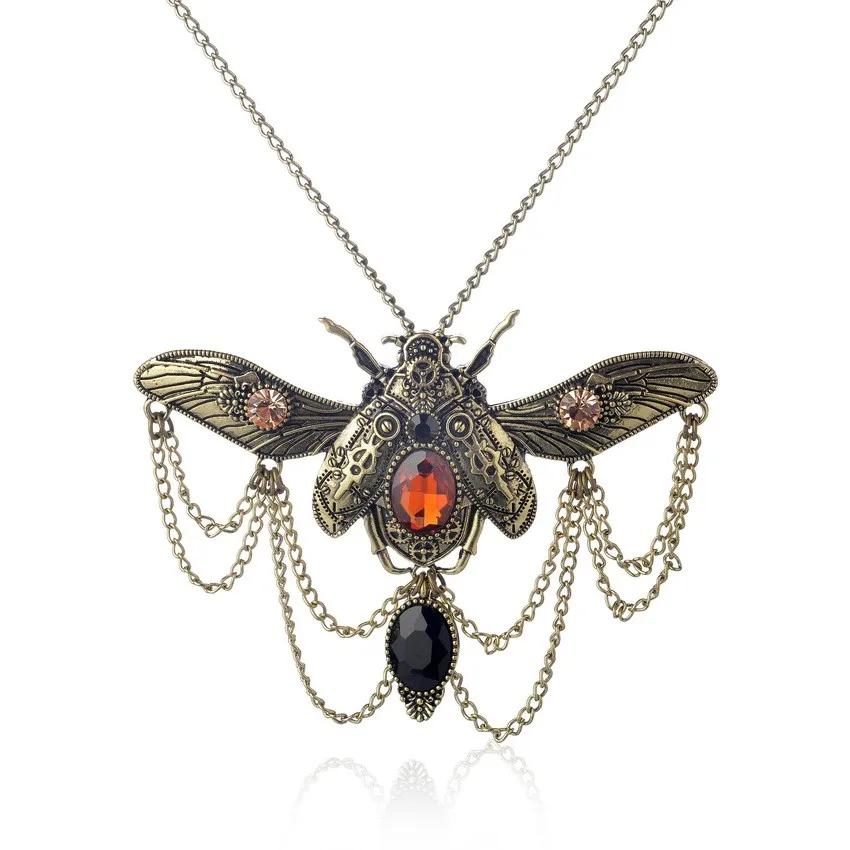 Vintage Beetle Pendant Steampunk Jewelry Necklace Vintage Beetle Pendant Steampunk Jewelry Necklace